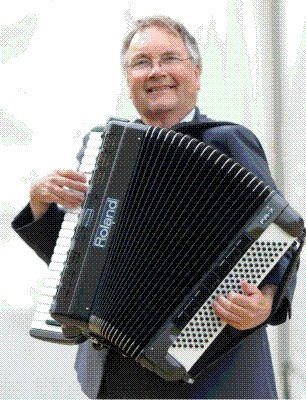 Alex playing for a recent wedding with his Roland accordion