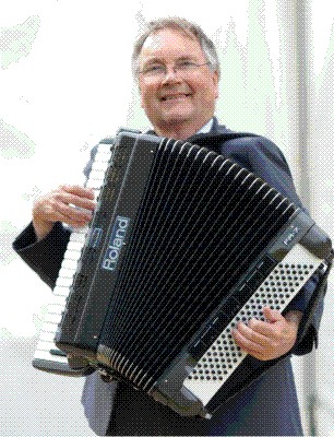 Alex playing for a recent wedding with his Roland accordion